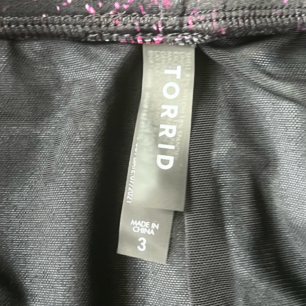 torrid Galaxy Print Athletic Shorts in Black, Green, Purple, Pink - Picture 2 of 2